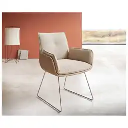 Netto Marken-Discount Polsterstuhl Nela-Flex Kufengestell Edelstahl Materialmix Schlamm Angebot