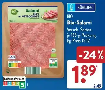 Aldi Süd Bio-Salami Angebot