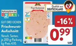 Aldi Süd GUT DREI EICHEN Frischwurst Aufschnitt Angebot