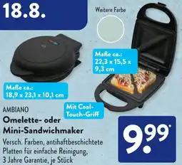 Aldi Süd AMBIANO Omelette- oder Mini-Sandwichmaker Angebot