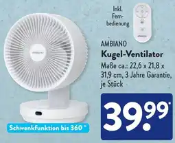Aldi Süd AMBIANO Kugel-Ventilator Angebot