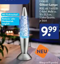 Aldi Süd CASALUX Glitzer-Lampe Angebot