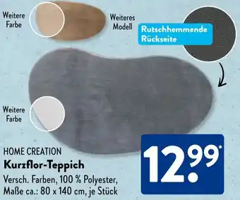 Aldi Süd HOME CREATION Kurzflor-Teppich Angebot