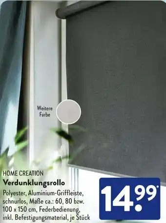 Aldi Süd HOME CREATION Verdunklungsrollo Angebot