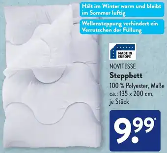 Aldi Süd NOVITESSE Steppbett Angebot