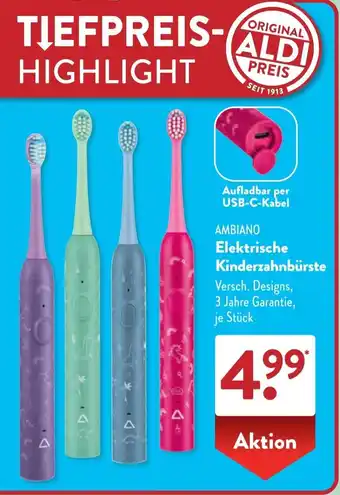 AMBIANO Elektrische Kinderzahnbrste Angebot bei Aldi Sd