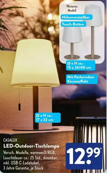 Aldi Süd CASALUX LED-Outdoor-Tischlampe Angebot