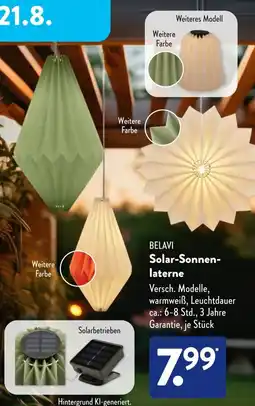 Aldi Süd BELAVI Solar-Sonnenlaterne Angebot