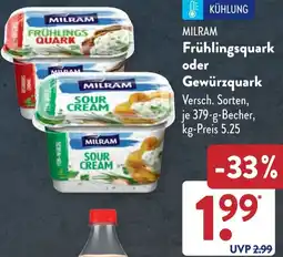 Aldi Süd MILRAM Frühlingsquark oder Gewürzquark Angebot