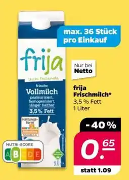 NETTO frija Frischmilch Angebot