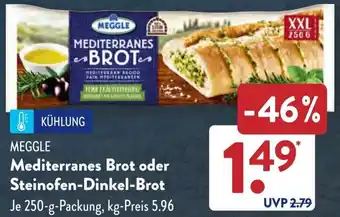 Aldi Süd MEGGLE Mediterranes Brot oder Steinofen-Dinkel-Brot Angebot