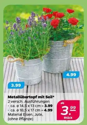 NETTO Metallübertopf mit Seil Angebot