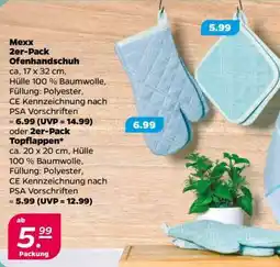 NETTO Mexx 2er-Pack Ofenhandschuh oder 2er-Pack Topflappen Angebot
