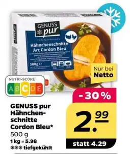 NETTO GENUSS pur Hähnchenschnitte Cordon Bleu Angebot