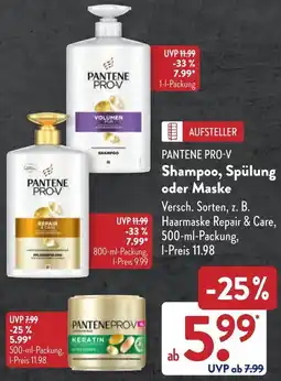 Aldi Süd PANTENE PRO-V Shampoo, Spülung oder Maske Angebot