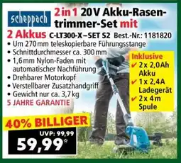 Norma 2in1 20V Akku-Rasentrimmer-Set mit 2 Akkus Angebot