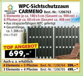 Norma WPC-Sichtschutzzaun CARMENO Angebot