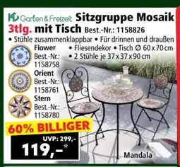 Norma Sitzgruppe Mosaik 3tlg. mit Tisch Angebot