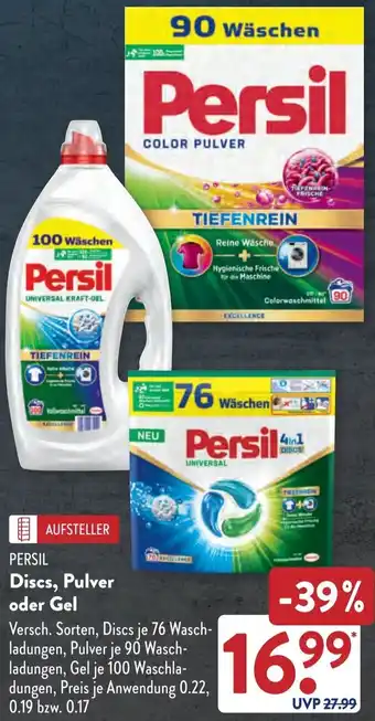 Aldi Süd PERSIL Discs, Pulver oder Gel Angebot
