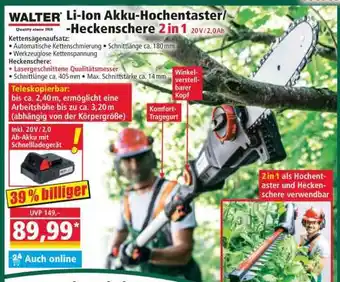 Norma WALTER Li-Ion Akku-Hochentaster/-Heckenschere 2 in 1 20V/2,0Ah Angebot