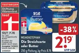 Aldi Süd WEIHENSTEPHAN Die Streichzarte oder Butter Angebot