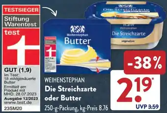 Aldi Süd WEIHENSTEPHAN Die Streichzarte oder Butter Angebot
