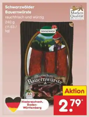 Netto Marken-Discount Schwarzwälder Bauernwürste Angebot