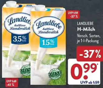 Aldi Süd LANDLIEBE H-Milch Angebot