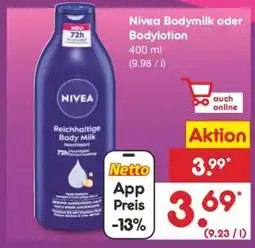 Netto Marken-Discount Nivea Bodymilk oder Bodylotion Angebot