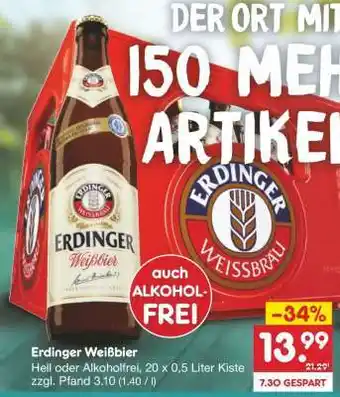 Netto Marken-Discount Erdinger Weißbier Angebot