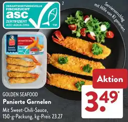 Aldi Süd GOLDEN SEAFOOD Panierte Garnelen Angebot