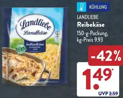 Aldi Süd LANDLIEBE Reibekäse Angebot