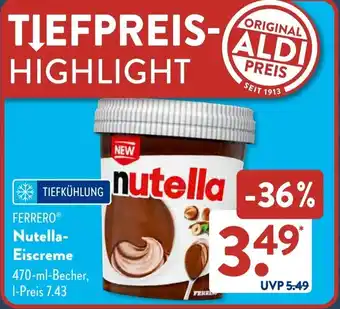 Aldi Süd FERRERO Nutella Eiscreme Angebot