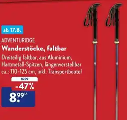 Aldi Süd ADVENTURIDGE Wanderstöcke, faltbar Angebot