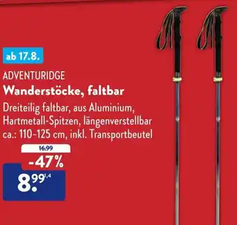 Aldi Süd ADVENTURIDGE Wanderstöcke, faltbar Angebot