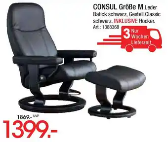 Zurbrüggen CONSUL Größe M Leder Batick schwarz, Gestell Classic schwarz. Angebot
