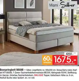 Zurbrüggen Miami -Silber Boxspringbett MIAMI Angebot