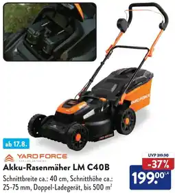 Aldi Süd YARD FORCE Akku-Rasenmäher LM C40B Angebot