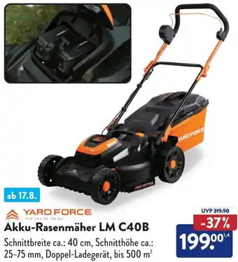 Aldi Süd YARD FORCE Akku-Rasenmäher LM C40B Angebot