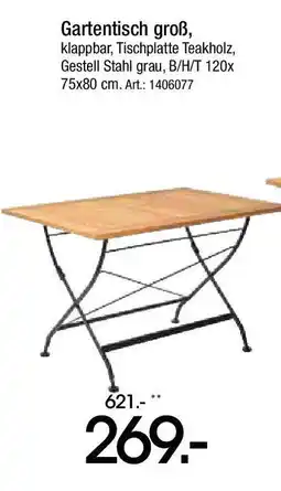 Zurbrüggen GARDEN ambu Gartentisch groß Angebot