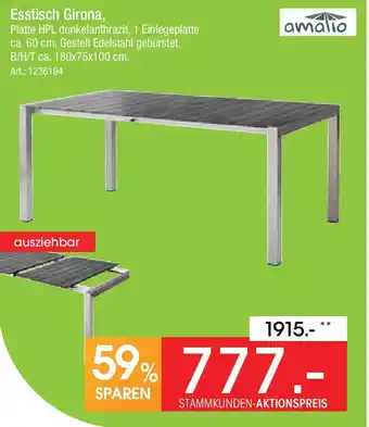 Zurbrüggen amalio Esstisch Girona Angebot