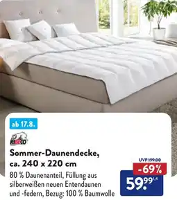 Aldi Süd RIBECO Sommer-Daunendecke Angebot