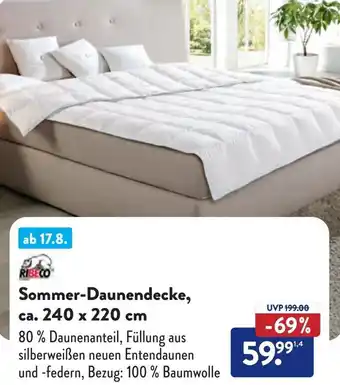 Aldi Süd RIBECO Sommer-Daunendecke Angebot