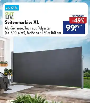 Aldi Süd OUT LIV Seitenmarkise XL Angebot