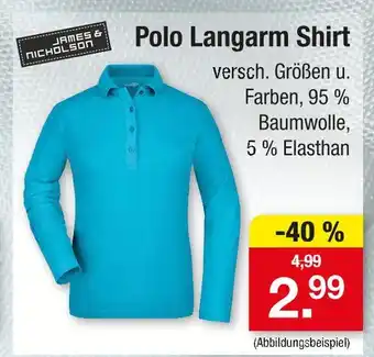 Zimmermann James & nicholson polo langarm shirt Angebot