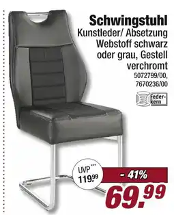 Poco Schwingstuhl kunstleder/absetzung webstoff schwarz Angebot