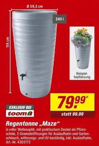 toom Baumarkt Regentonne 'maze' Angebot