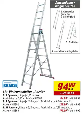 toom Baumarkt Krause alu-vielzweckleiter 'corda' Angebot