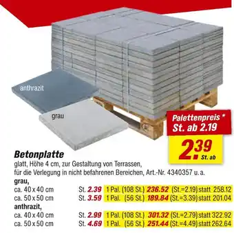 toom Baumarkt Betonplatte Angebot