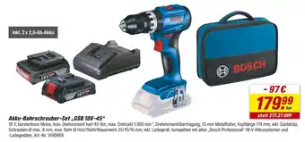 toom Baumarkt Bosch akku-bohrschrauber-set gsb 18v-45 Angebot